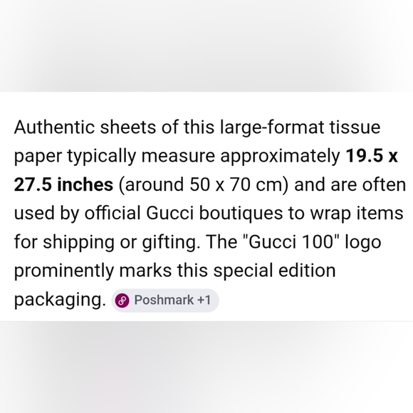 Gucci 8 Rare Large Limited Edition 19.5 X 27.5 Inches Authentic Packaging Papers - Picture 3 of 3